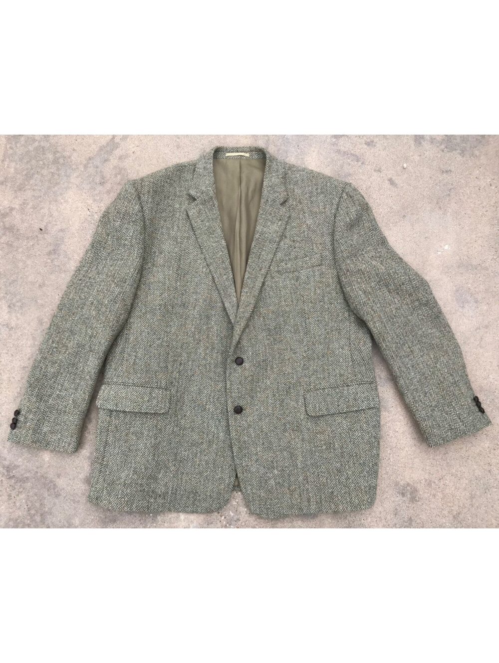 Harris Tweed Hand Woven Mens 46R Brown Tweed Scottish Wool USA Tailored Jacket